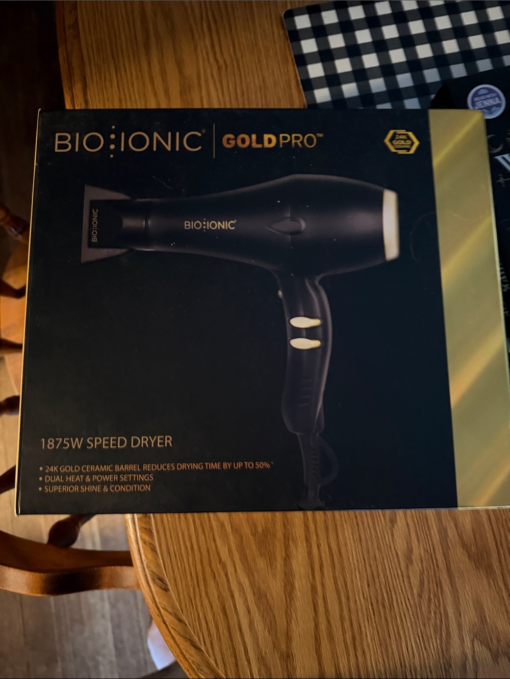 Bio Ionic GoldPro 1875W Speed Dryer - Black and Gold